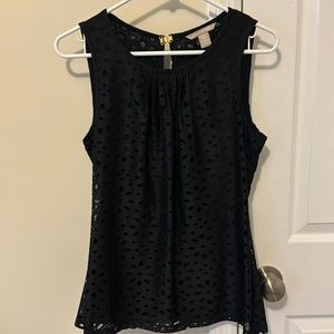 Banana Republic black eyelet sleeveless blouse